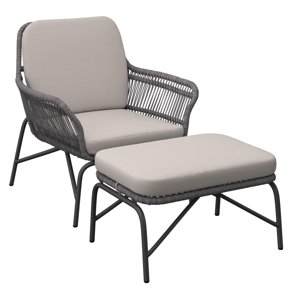 Ambia Garden RELAXAČNÍ KŘESLO S TABURETEM